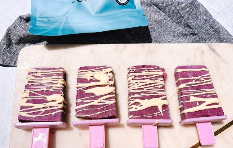 Berry and White Chocolate Popsicles