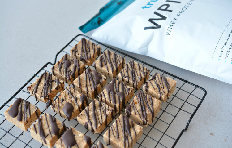 Choc Peanut Protein Squares