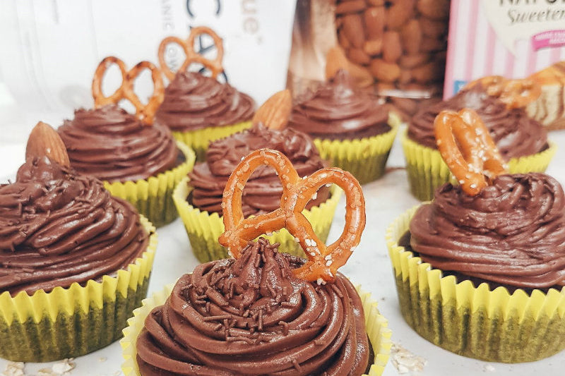 Dairy-Free Mocha Brownie Cupcakes with Chocolate Frosting