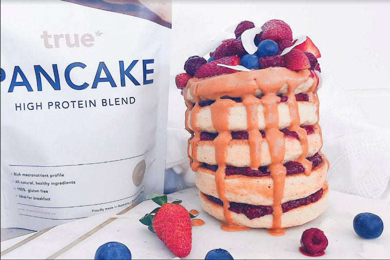 Peanut Butter And Jelly Protein Pancakes