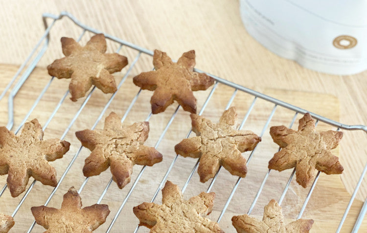 Peanut Butter and Gingerbread Snowflake Cookies