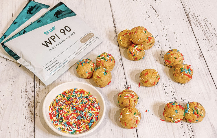 Birthday Cake Protein Balls