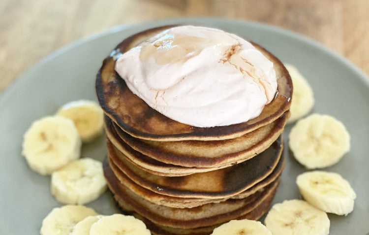 Banana and Raspberry Pancakes