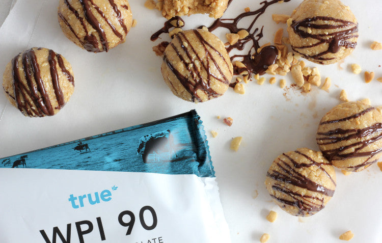 Chocolate Drizzle Peanut Protein Balls
