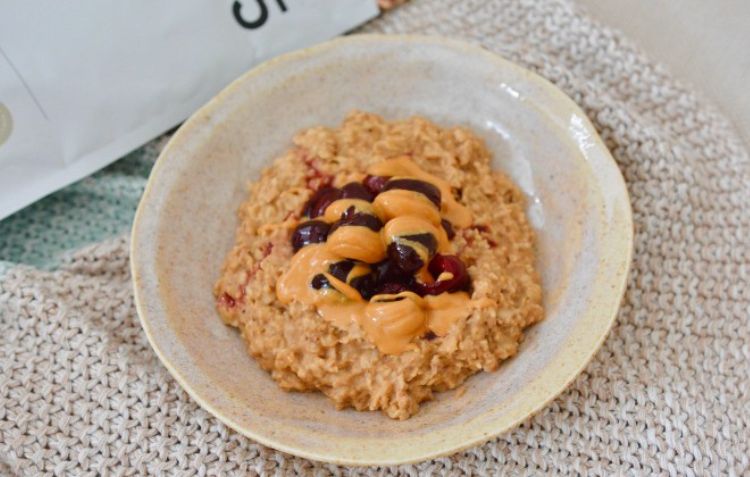 Cherry and Peanut Butter Protein Oats