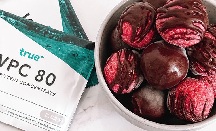 Raspberry Coconut Protein Balls