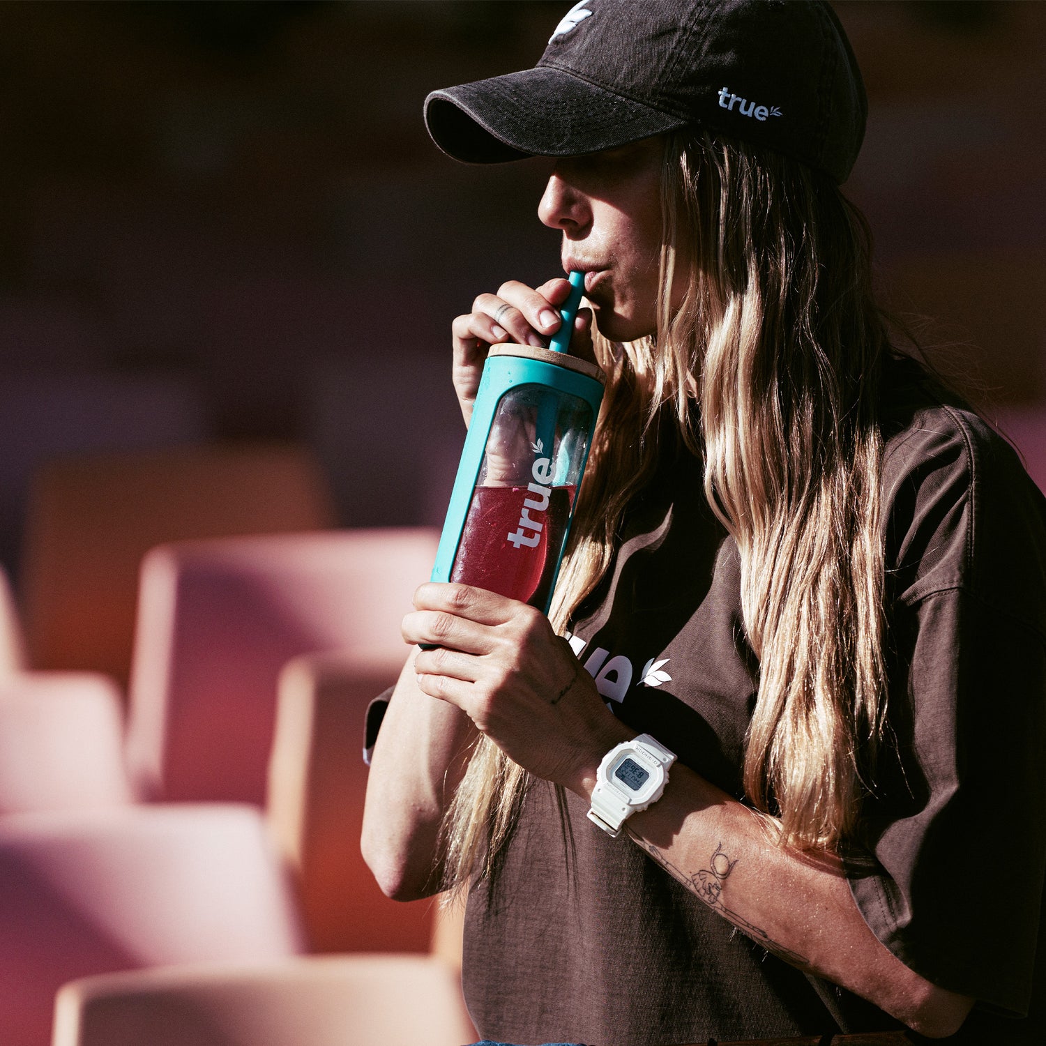 Glass Tumbler 550ML - Teal