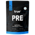 True PRE natural performance formula pre-workout powder blueberry blast 300g pouch by True Protein, HASTA certified, black resealable bag, made in Australia — clean energy, boost strength, enhance focus.