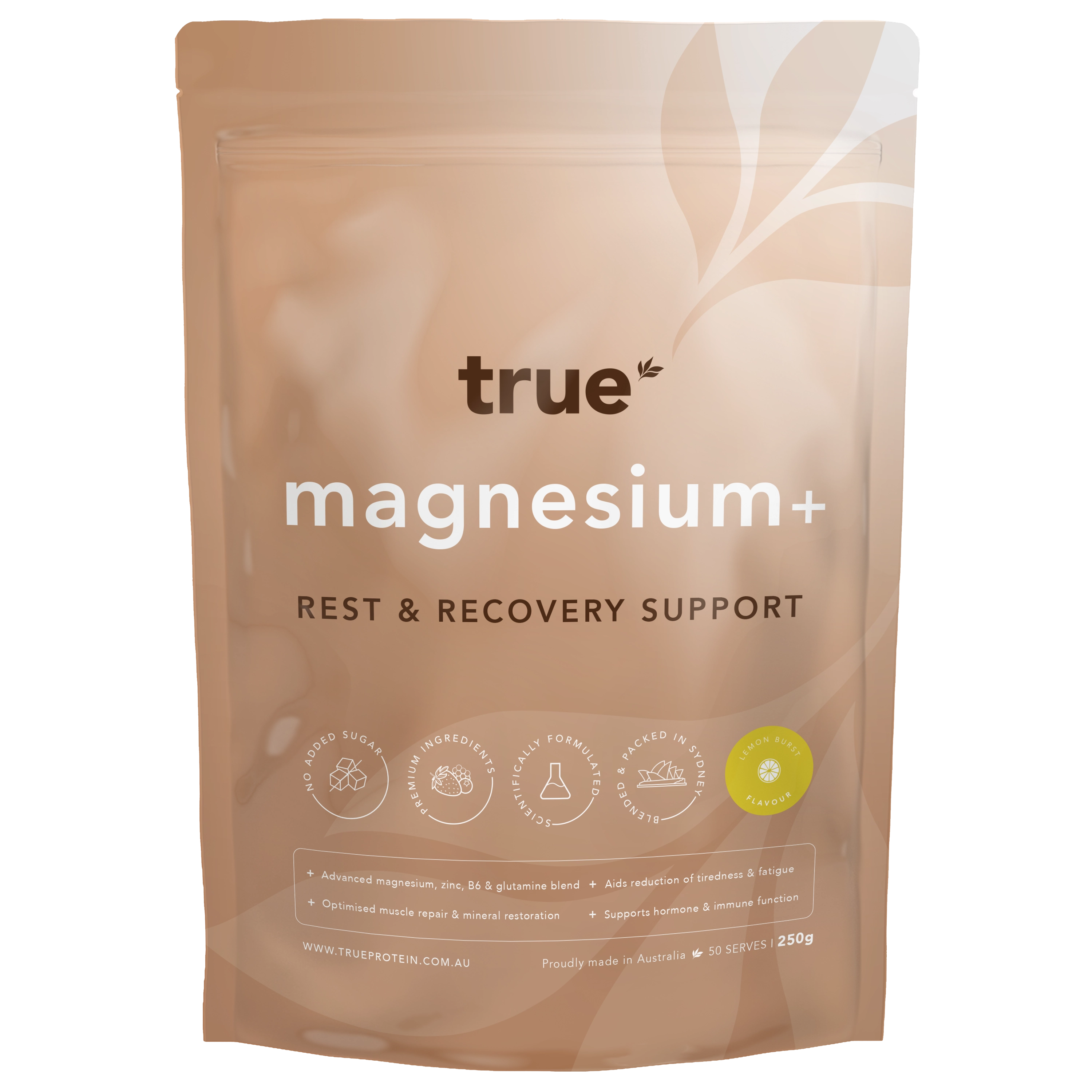 True Protein Magnesium+ 250g pouch — Lemon Burst flavour